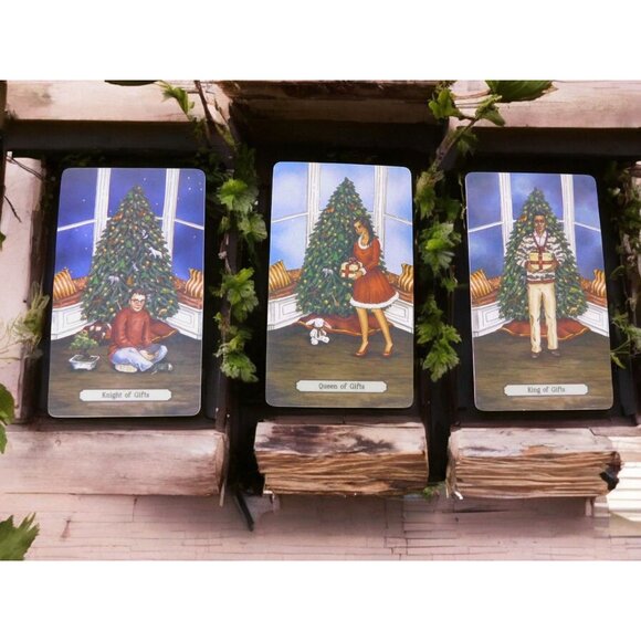 Yuletide Tarot Card Deck, 78 Holiday Cards 4.13" x 2.48" NIB Festive Design - Picture 8 of 10